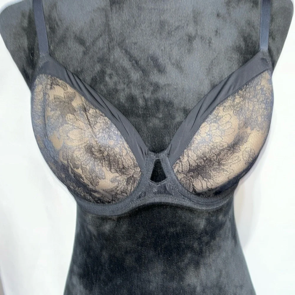SOMA (2) Lightest Lift Perfect Coverage Black Lace Size 34DD Bundle of 2